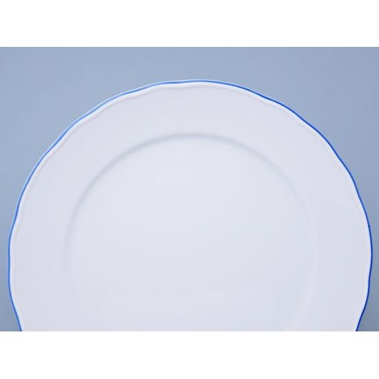 Plate dining 26 cm, White with blue line, Cesky porcelan a.s.