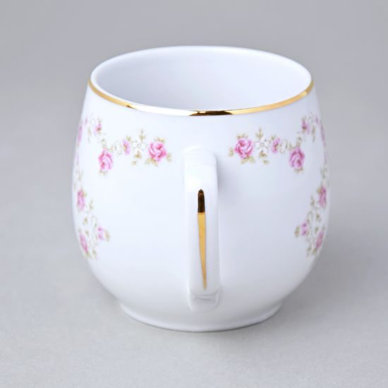 Hrnek Baňák 300 ml, růžičky + zlatá linka, Český porcelán a.s.