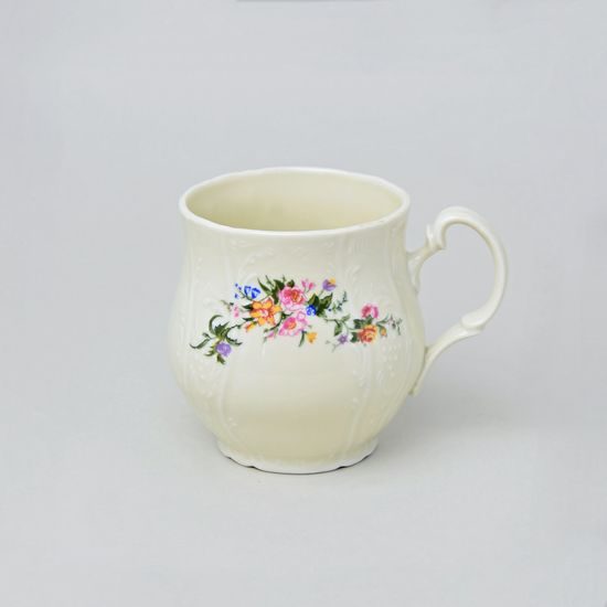 Mug Jonas 0,31 l, Thun 1794 Carlsbad porcelain, BERNADOTTE ivory + flowers