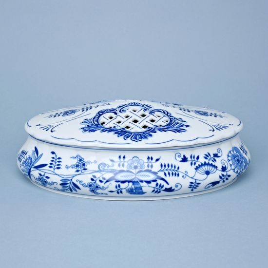 Bonboniéra oválná na 1 kg s víkem 29 cm, Cibulák, originální z Dubí (2j.)