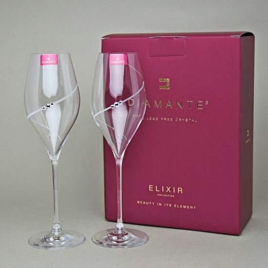 Silueta prosecco 230 ml 2 ks, Swarovski Crystal, DIAMANTE