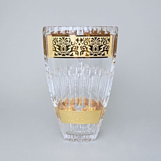 Crystal Vase "Triangle" Romantic, v: 255 mm, Gold, Ales Zverina - AZ Design