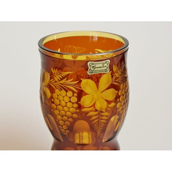 Egermann: Yellow Vase, 16,5 cm, Crystal Vases Egermann