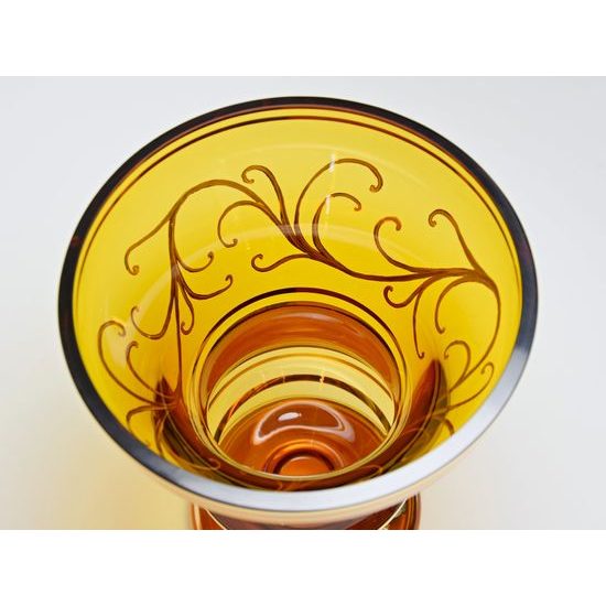 Egermann: Vase Amber Yellow Stain, 25,5 cm