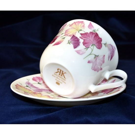 Sweet pea: Cup 420 ml plus saucer breakfast, Roy Kirkham fine bone china