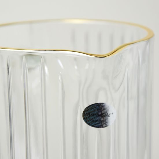 Astra Gold: Jug 1,2 l Brocca Timeless, italian glass, Golden Rim decor