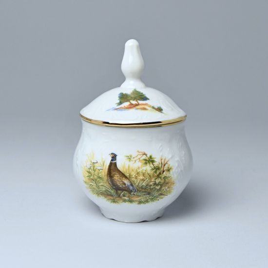 Mustard/Sugar bowl 150 ml, Thun 1794 Carlsbad porcelain, BERNADOTTE hunting