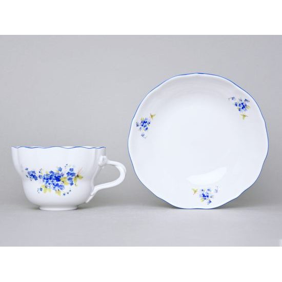 Cup and saucer D, 0,40 l, Forget-me-not-flower, Cesky porcelan a.s.