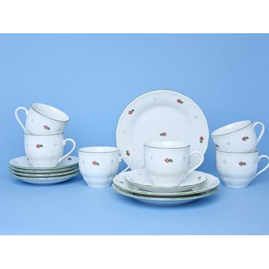 Coffee (dessert) set 18 pcs., Verona red flowers, G. Benedikt 1882