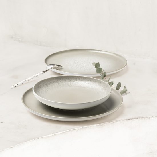 Plate set 12 pcs., Sento AURA home - cream, Seltmann porcelain