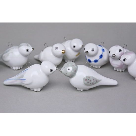 Porcelain Decoration - Bird, 11,5 x 6 x 5 cm, Diff. colors, Goldfinger porcelain