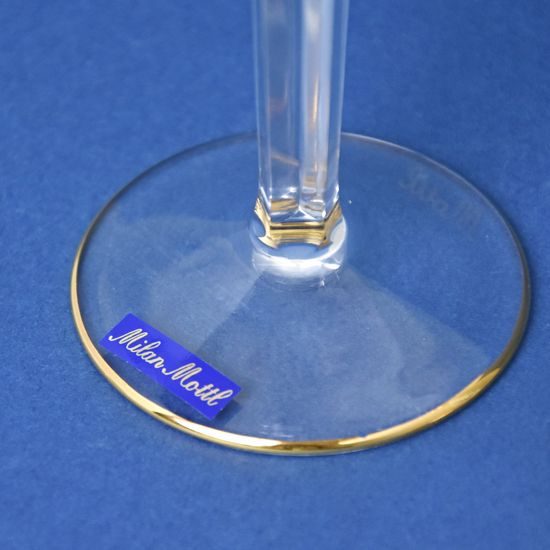 Champagne Glasses 125 ml, Golden Stripe, 21 cm, set 2 ks, Milan Mottl