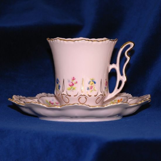 Cup and saucer coffee 0,12 l, Lenka 247, Rose China