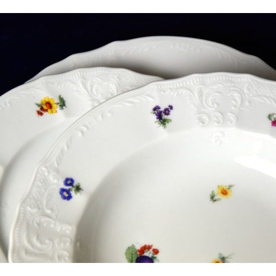 Plate set for 6 pers., Thun 1794 Carlsbad porcelain, BERNADOTTE fruits and flowers