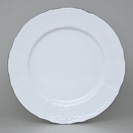 Talíř mělký 25 cm, Thun 1794, karlovarský porcelán, BERNADOTTE platina