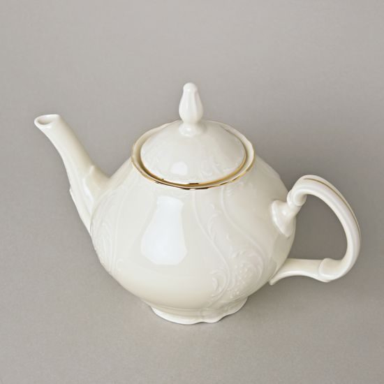 Pot tea 1,2 l, Thun 1794 Carlsbad porcelain, BERNADOTTE ivory + gold