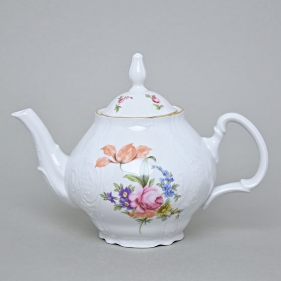Konvice čajová 1,2 l, Thun 1794, karlovarský porcelán, BERNADOTTE míšeňská růže