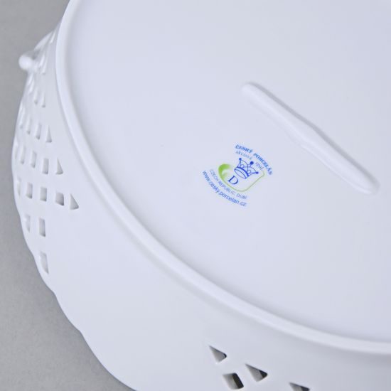 Basket oval perforated 28 cm, Forget-me-not, Český porcelán a.s.