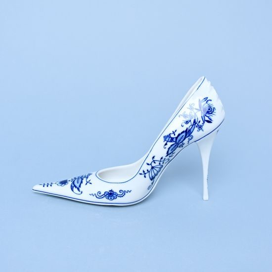 Ladies' porcelain shoe 23 cm, Blue Onion, Leander