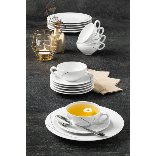 Šálek 350 ml a podšálek snídaňový, Trio 71381 Highline, Porcelán Seltmann