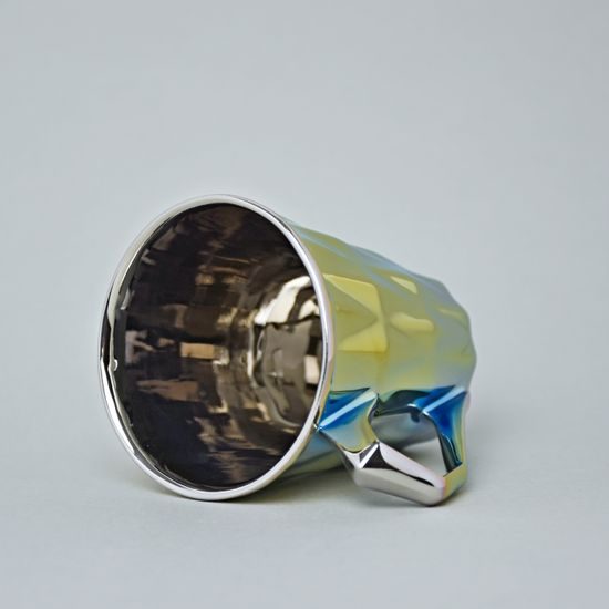 Mug Diamond Yellow Titan, Yellow And Platinum, 250 ml, Goldfinger porcelain