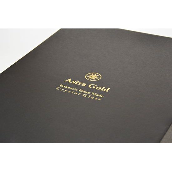 Astra Gold: Long drink 370 ml 6 pcs. set, Crystal, Antique Golden Black decor