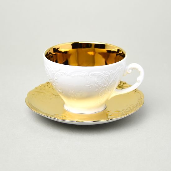 Cup 200 ml and saucer tea, Opera GOLD inside, Cesky porcelan a.s.