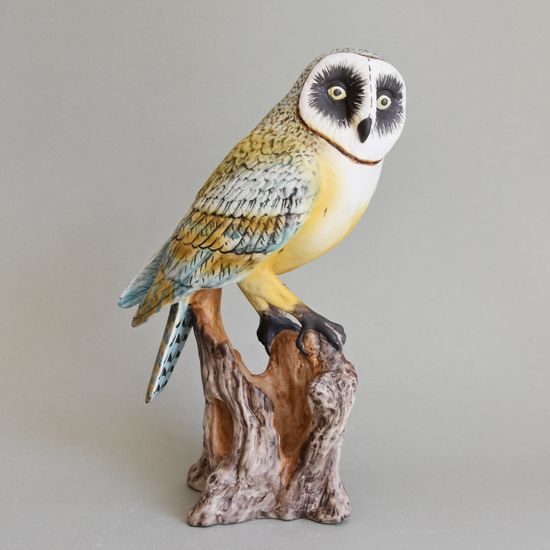 Screech-owl, 22 x 16,7 x 31,5 cm, Pastel, Porcelain Figures Duchcov