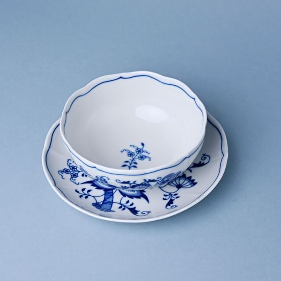 Cup / bowl and saucer for soup 250 ml + 17,5 cml, without handles, Original Blue Onion Pattern