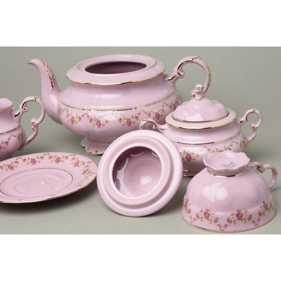 Tea set for 6 pers. Sonata decor 158, Leander 1908, Rose china