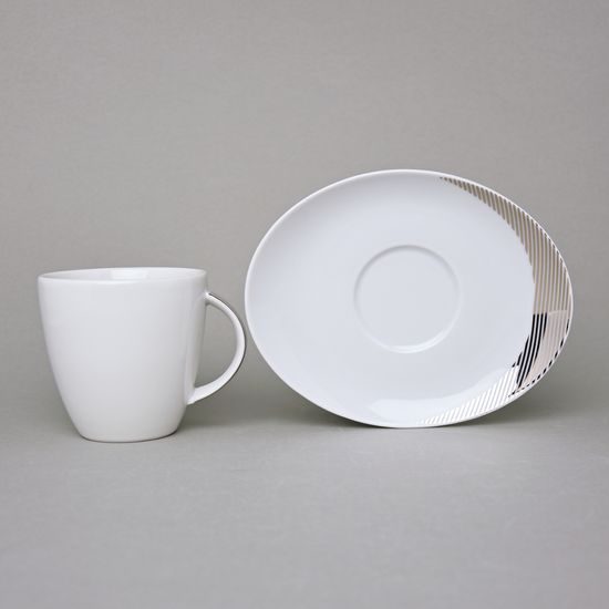 2685: Cup 220 ml plus saucer 160 mm, Thun 1794 Carlsbad porcelain, Loos