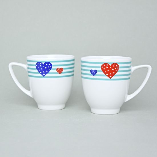 Mug Lea 360 ml, hearts + blue, Thun karlovarský porcelán