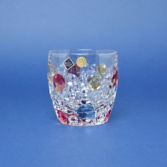 Sklenička na whisky Lisboa .... barevná křišťálová, Jihlavské sklárny Bohemia 1845
