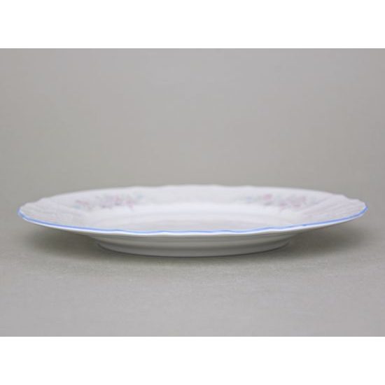 Diner plate 25 cm, Thun 1794 Carlsbad porcelain, BERNADOTTE blue-pink flowers
