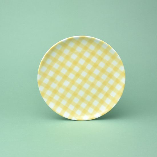 Plate dessert 21 cm, yellow decor, G. Benedikt 1882