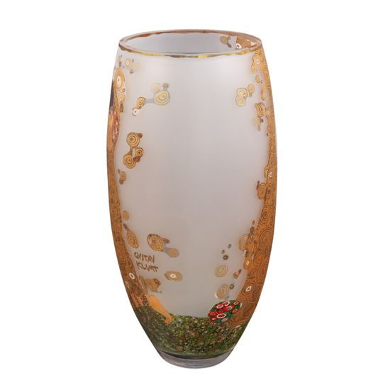 Vase Gustav Klimt - The Kiss, 18 / 18 / 35 cm, Glass, Goebel