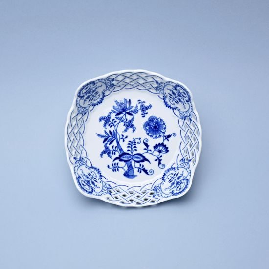 Bowl square perforated 17 cm, Original Blue Onion Pattern