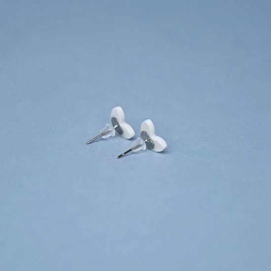 Earrings: White Hearts, Porcelain Jewels Studio Mallys