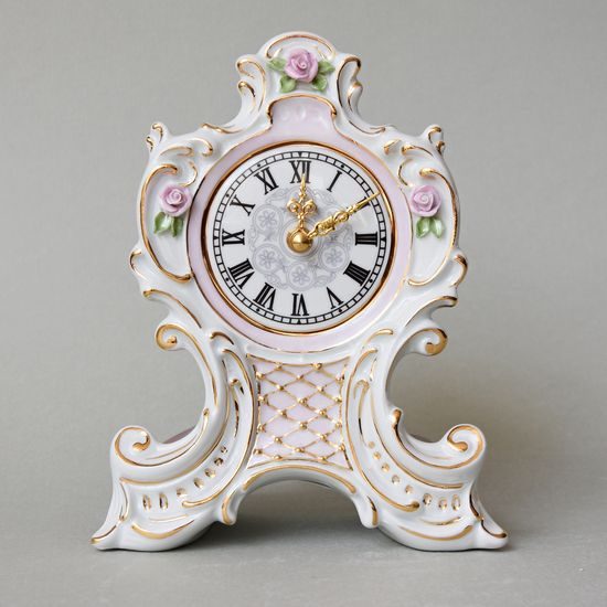 Clock Josefina 15,5 x 7 x 20 cm, Purple, Porcelain Clocks Duchcov