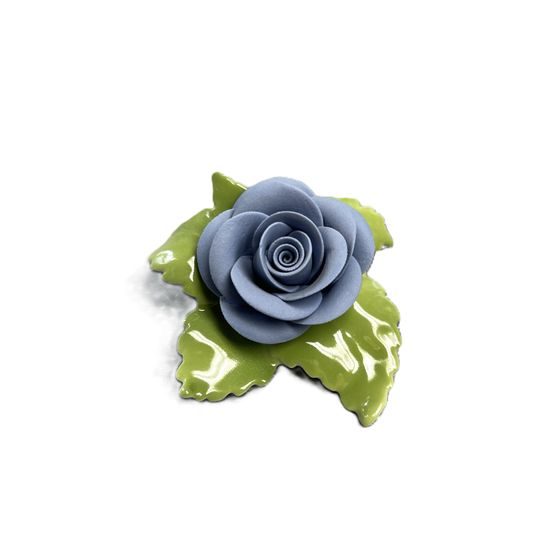 Květ růže na stůl - modrý 7 x 7 x 4 cm, Porcelánové figurky Unterweissbacher