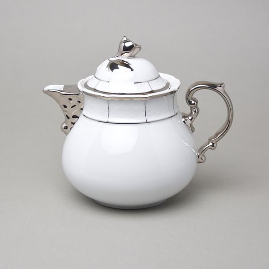 Tea pot 1,2 l, Thun 1794, karlovarský porcelán, MENUET platinum