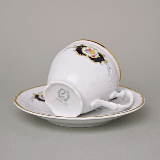 Coffee cup and saucer 220 ml / 16 cm, Thun 1794 Carlsbad porcelain, BERNADOTTE arms