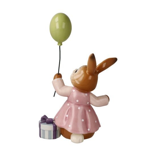 Rabbit figurine with baloon 9.5 / 6 / 15.5cm, stoneware, Goebel