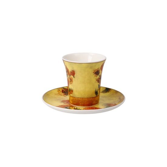 Cup and saucer V. van Gogh - Sunflowers, 100 ml / 12 cm, Fine Bone China, Goebel