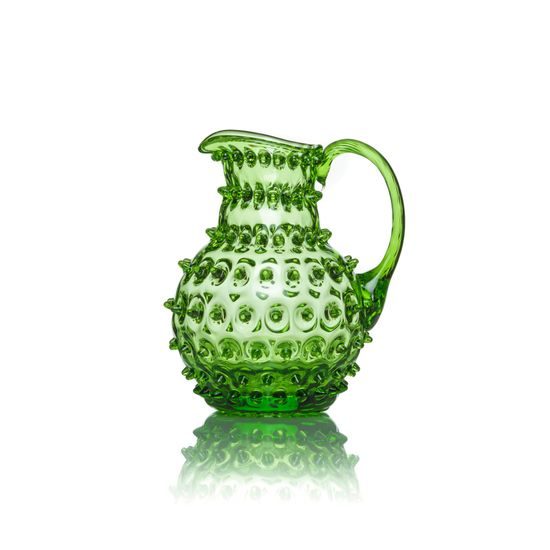 Křišťálový džbán 750 ml, Light Green - Polka Dot, Sklárna Květná 1794