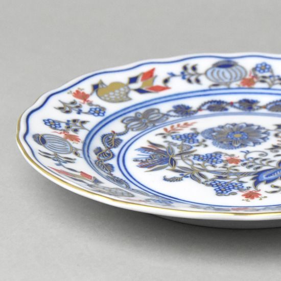 Plate dessert 19 cm, ruby red + gold + Original Blue onion pattern, Cesky porcelan a.s.