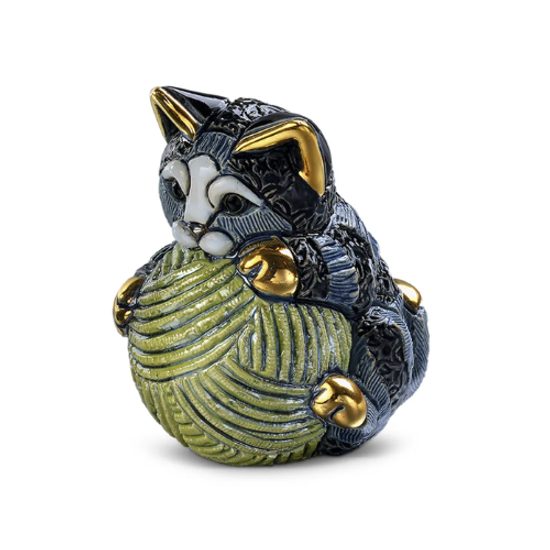 De Rosa - Pruhované kotě s klubíčkem, keramická figurka, De Rosa Montevideo