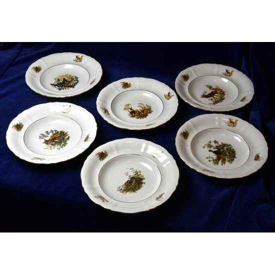 Sonata hunting: Plate deep 23 cm, 6 pcs., Leander 1907