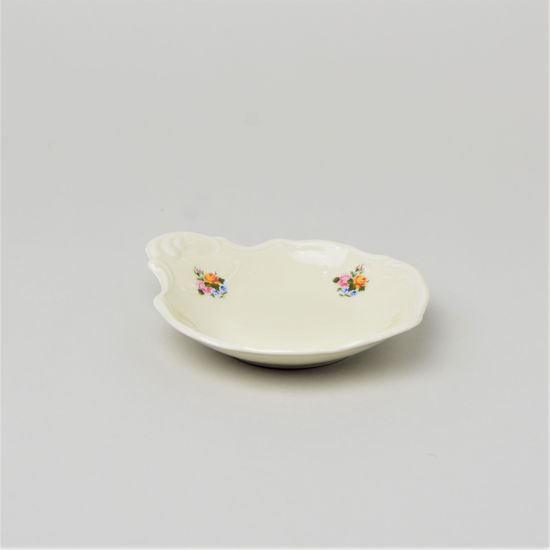 Petitka 11 cm (malá přílohová mistička), Thun 1794, karlovarský porcelán, BERNADOTTE ivory + kytičky