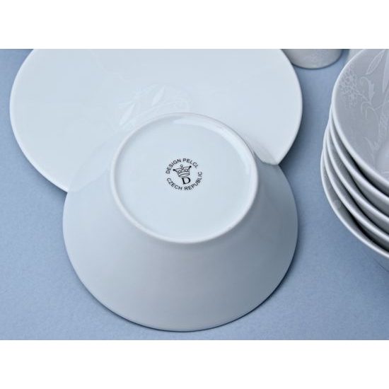 Bohemia White DECOR, Jídelní souprava pro 6 osob, design Pelcl, Český porcelán a.s.